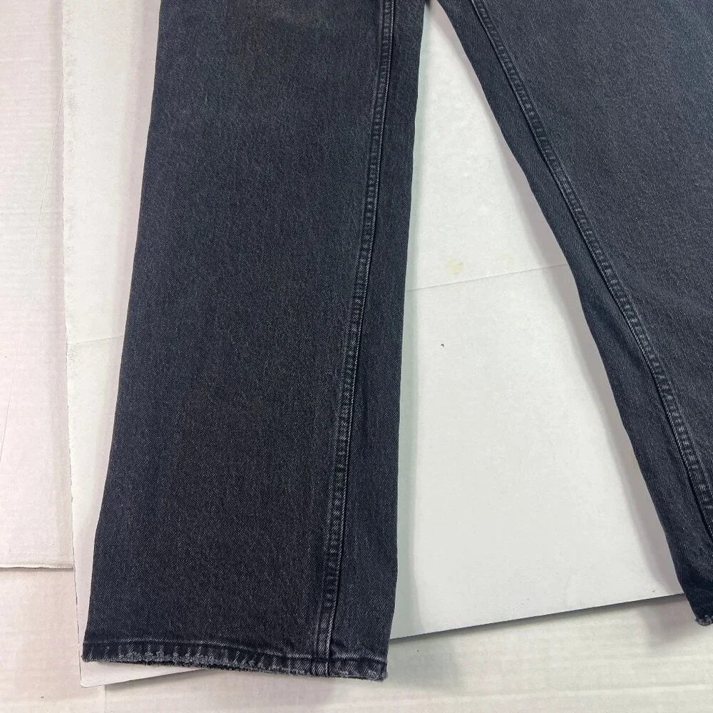 Abercrombie Fitch Jeans Women's 28x30* Low Rise Baggy Black Faded Denim Tag 25R - Picture 7 of 16